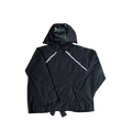 Hoodie with leather hood