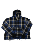 FLY plaid mask hoodie  Blue